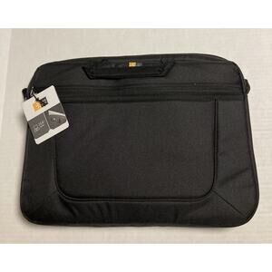 Case Logic Padded Zipper Case for 15.6” Laptop Canvas Outer Shell Black NWT